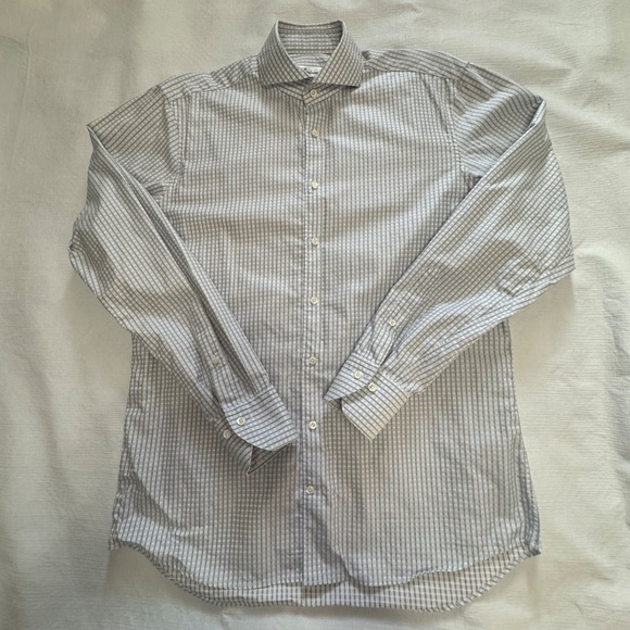 Stenstroms Sweden Classic Blue Gingham Men's Casual Shirt 15.5 Medium - Picture 3 of 13